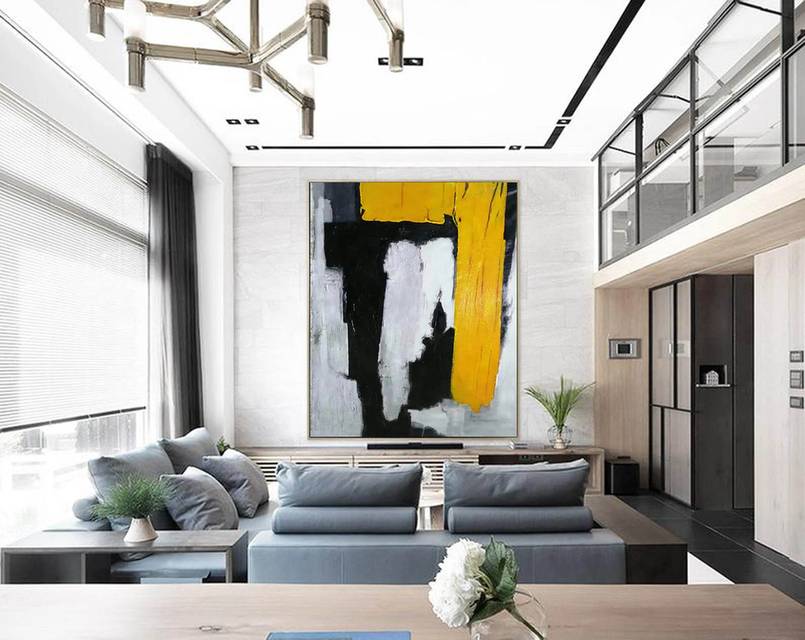 Canvas Original Black Painting Paintings Abstract Canvas Artwork WW40U
